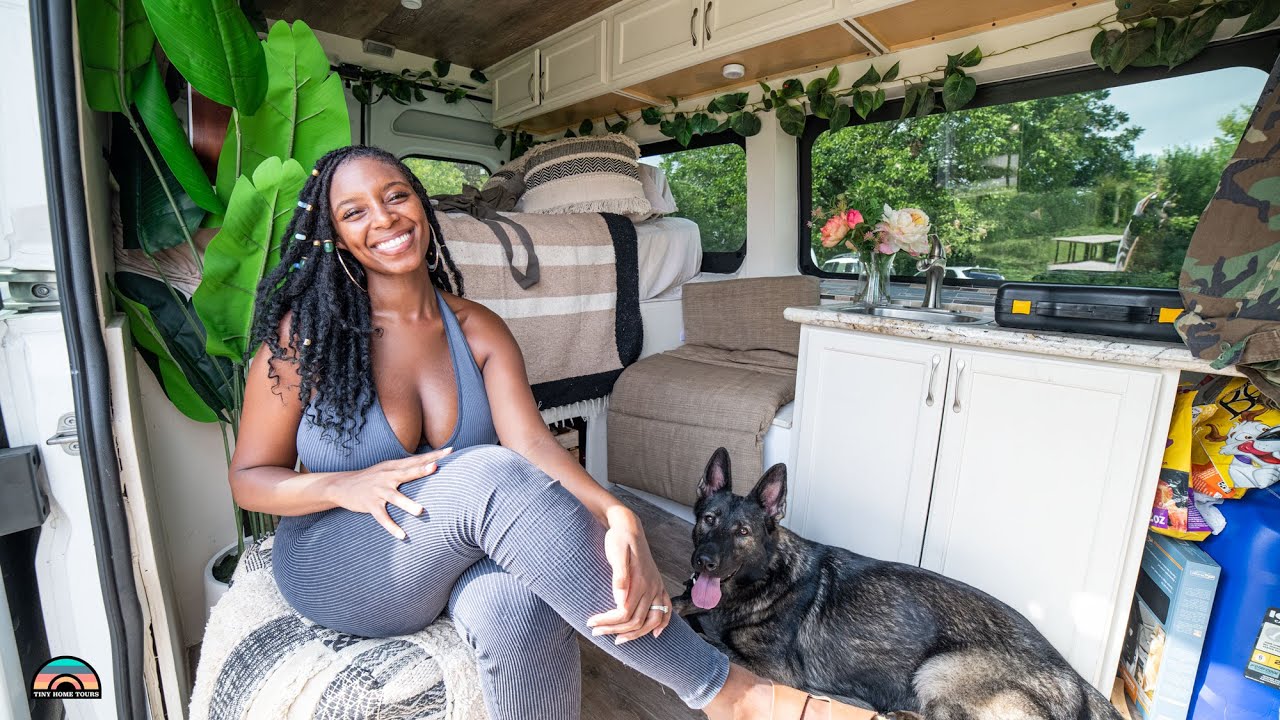 Solo Female Entrepreneur & Her Camper Van -  Budget Tiny House Allows Business Growth