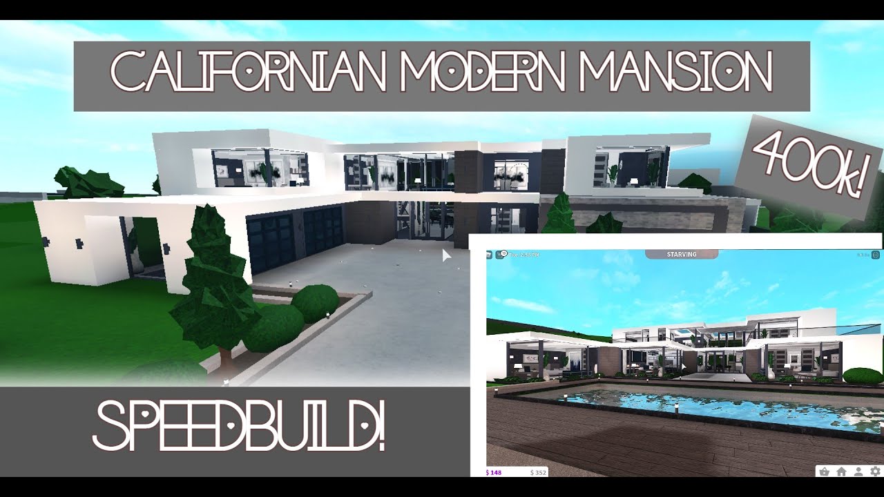 CALIFORNIAN MODERN MANSION (400k) FULL SPEEDBUILD | Bloxburg Roblox