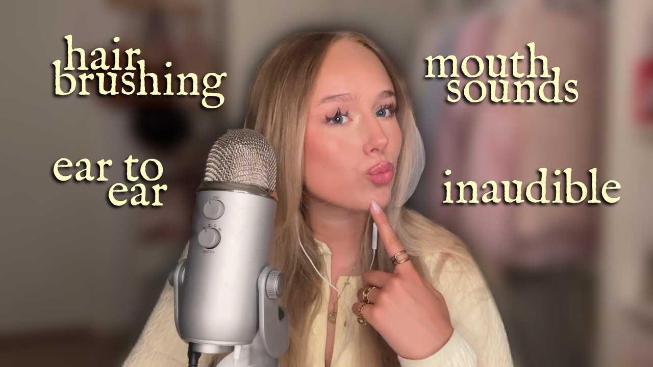 ASMR ALPHABET TRIGGERS - pt. 1 a-k, mouth sounds, hair brushing, inaudible, ear to ear ++