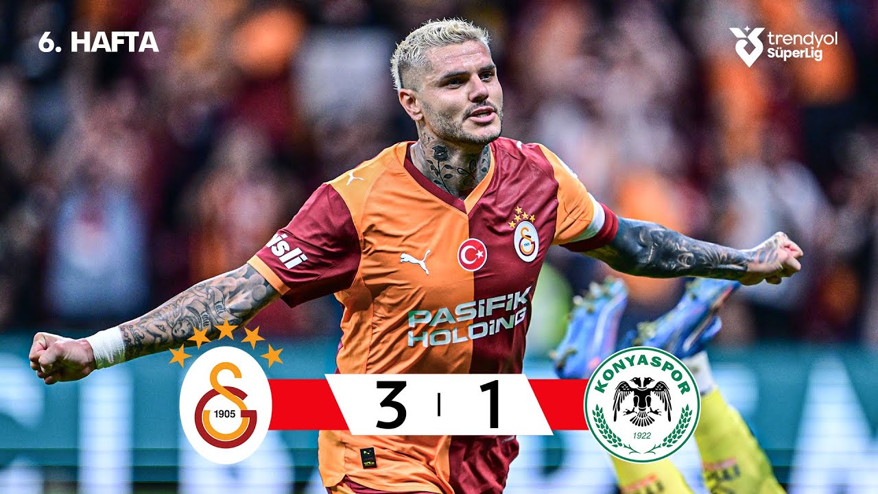 Galatasaray (3-1) Konyaspor - Highlights/&Ouml;zet | Trendyol S&uuml;per Lig - 2025/26