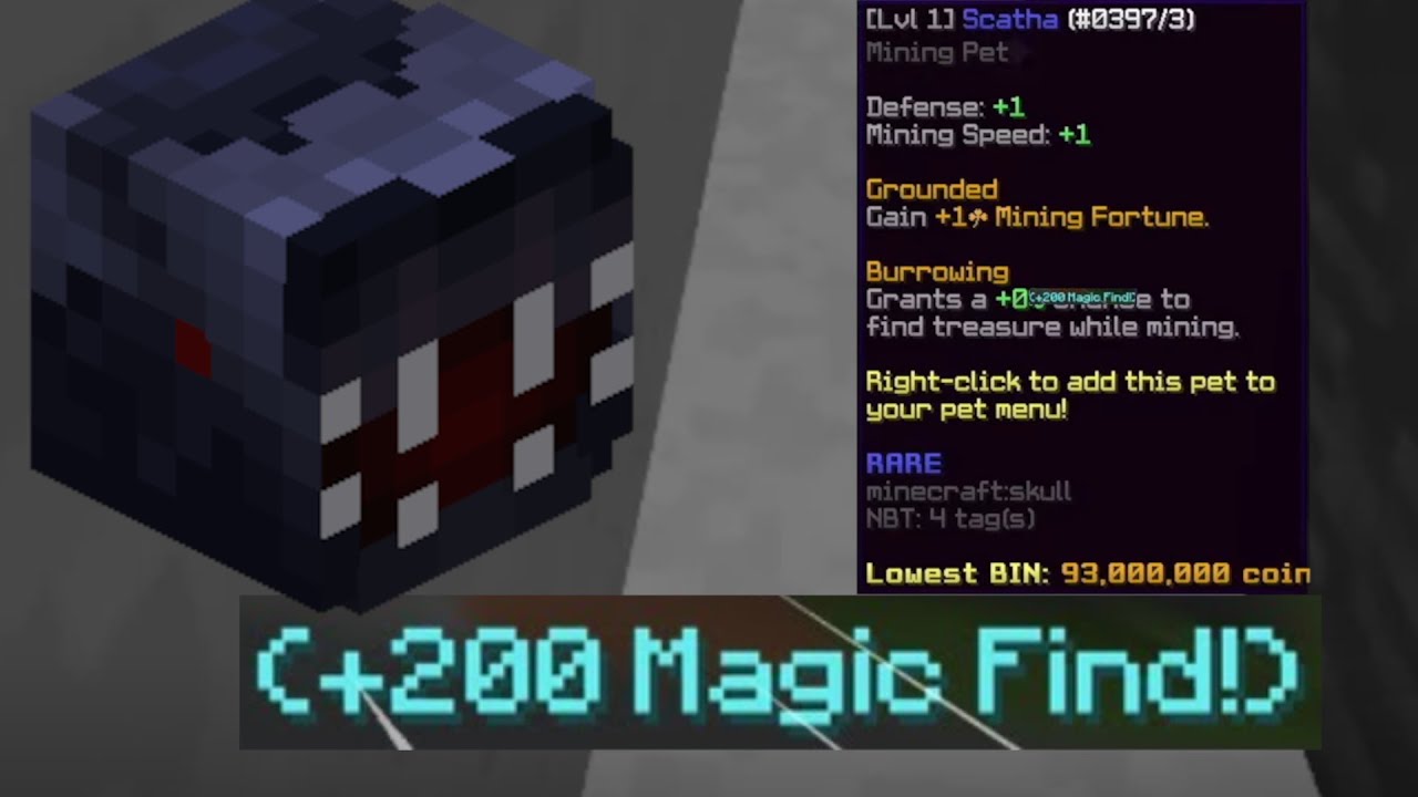 100M in 10sec | I got the SCATHA PET! | Hypixel Skyblock | RNG DROP