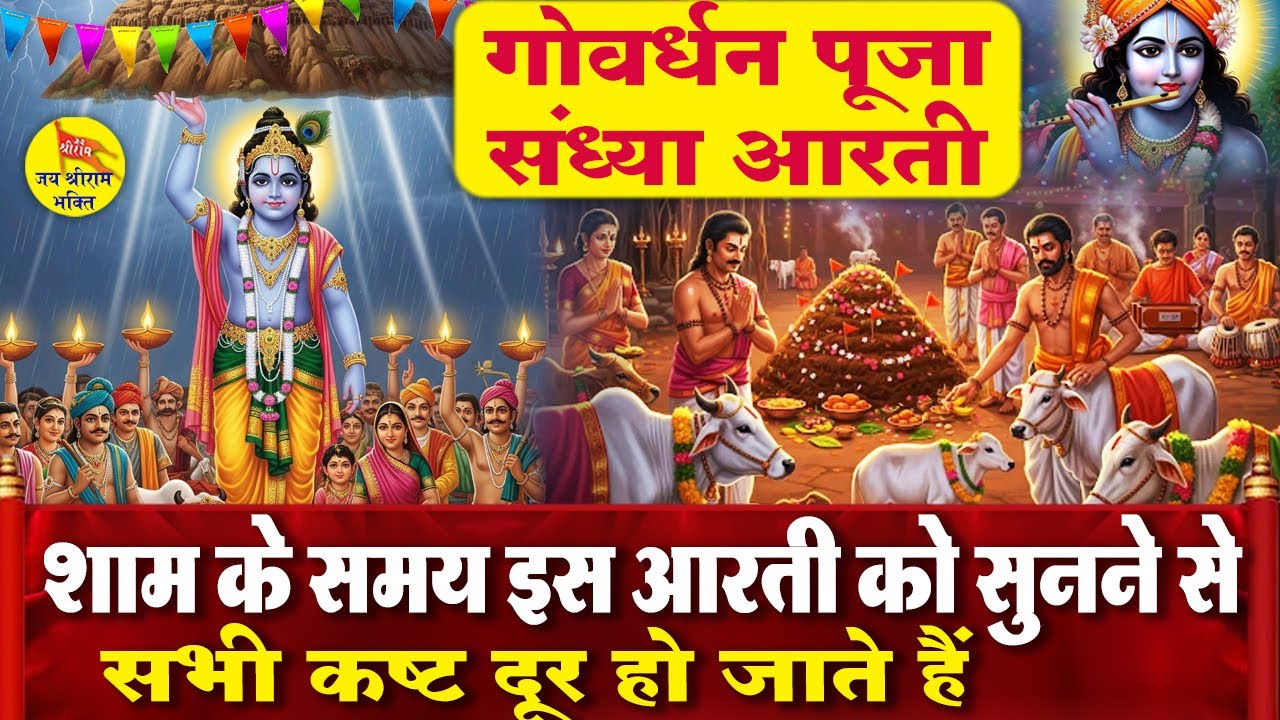 गोवर्धन पूजन स्पेशल आरती - आज शाम गोवर्धन पूजा के समय सुनी जाने वाली आरती, गोवर्धन महाराज आरती