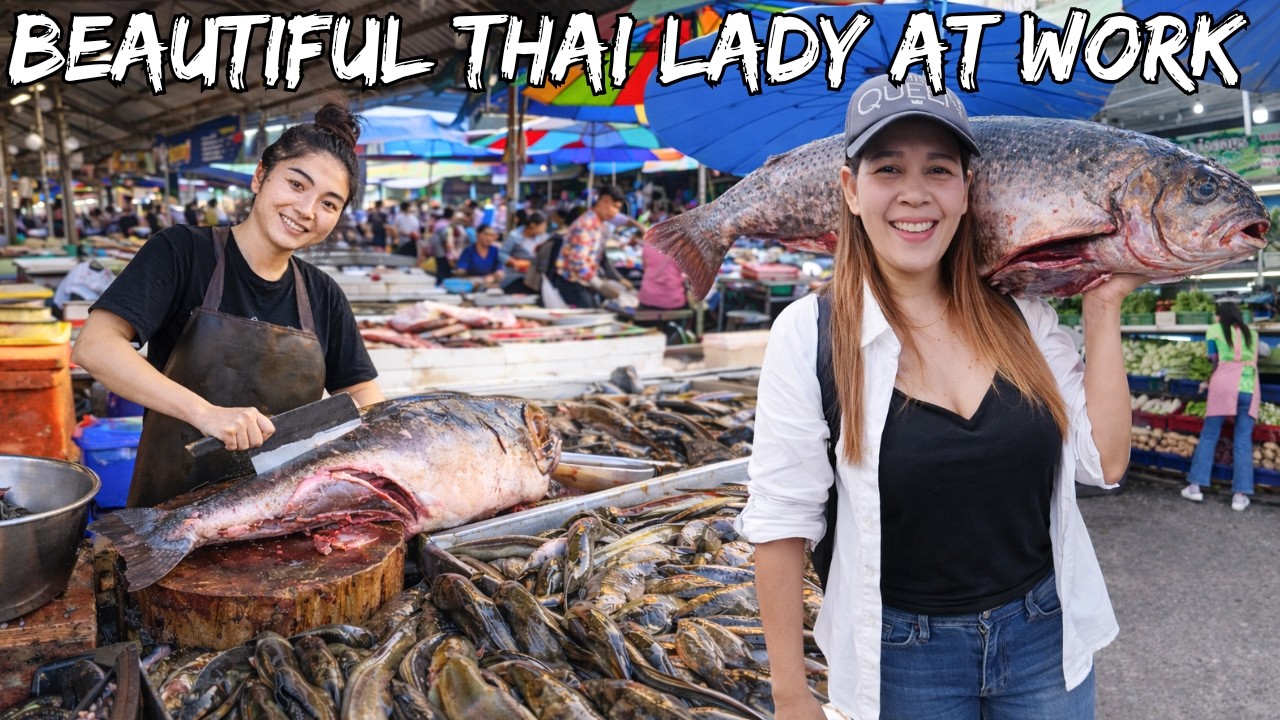 Beautiful Thai Lady & Local Life in HATYAI Fish Market 🇹🇭