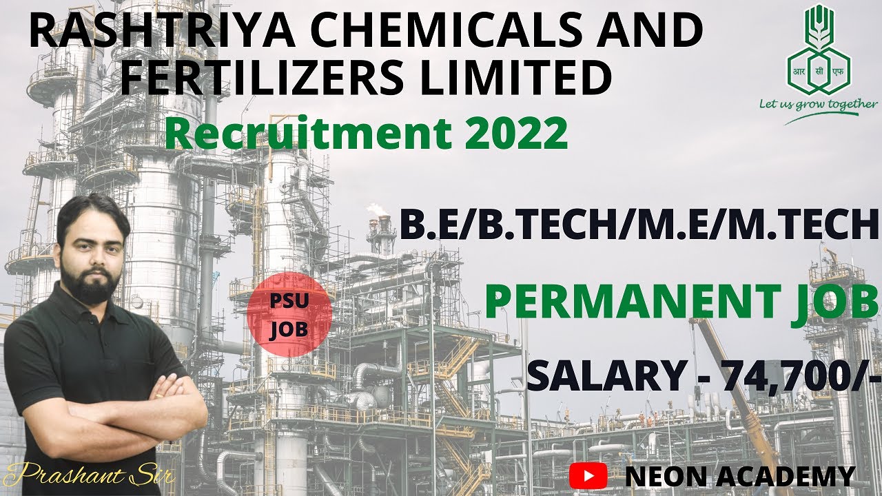 RCFL MT Recruitment 2022| Freshers | Salary ₹77,400/Month |Permanent Job| Latest Jobs 2022