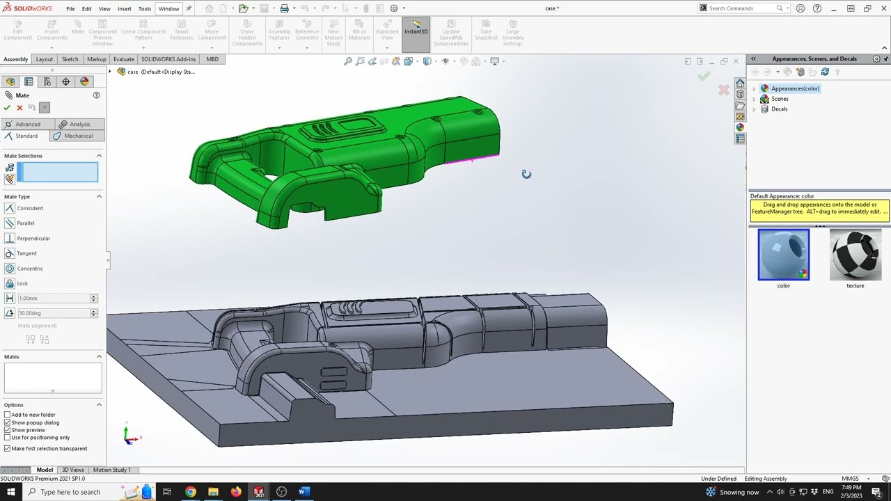 SolidWorks Reciprocating saw case - Mold Tools Design