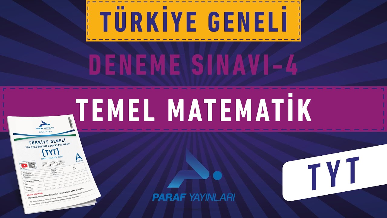 PARAF TÜRKİYE GENELİ DENEME SINAVI 4  - TYT TEMEL MATEMATİK
