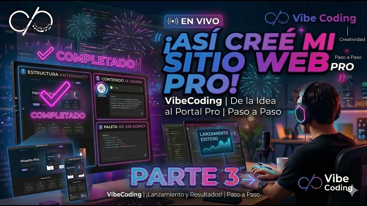 ¡CREÉ MI SITIO WEB PRO DESDE CERO! 🚀 (Parte 3: Lanzamiento y Resultados Finales) | Vibe Coding
