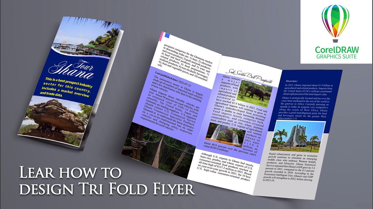 How to Design Tri-Fold Flyer / Flyer Design / CorelDraw Tutorials / Book Publication
