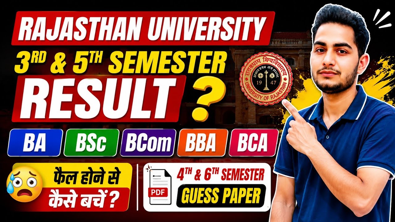Rajasthan University 3rd & 5th Semester Result 2026 😱 | BA BSc 4th & 6th Semester Exam Big Update 🔥