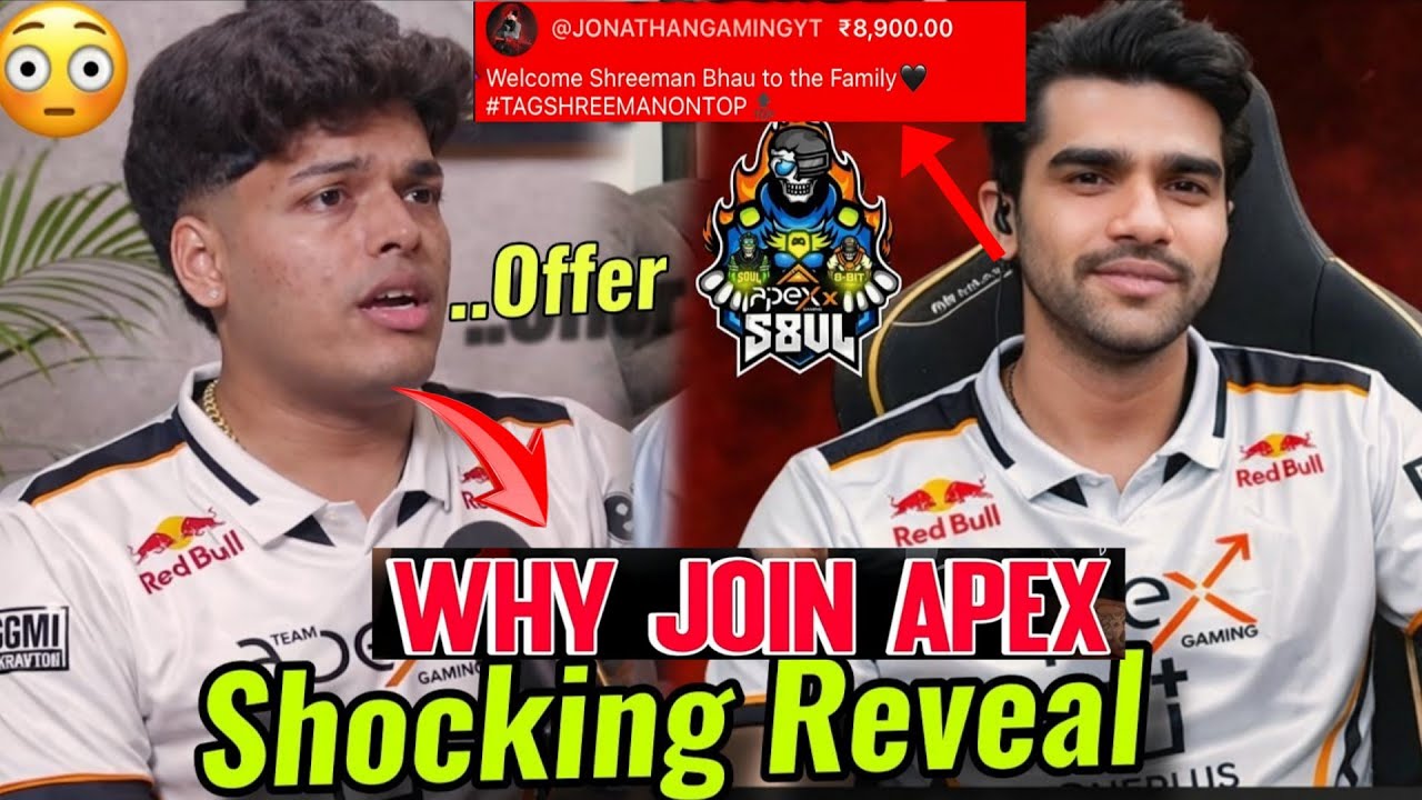 Shreeman Reveal Apex Joining Story 😱🖤Misjudged JONATHAN 💔TR to APEX Buyout *LEAK* 🥶✅