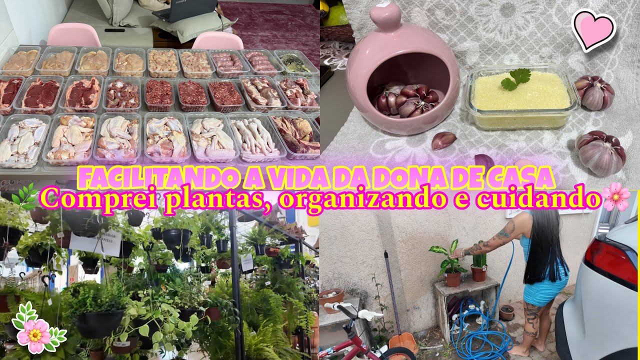 ORGANIZANDO e FACILITANDO A VIDA DA DONA DE CASA||COMPREI PLANTAS||LAVEI OS PANOS DE CHÃO E Mais…💕🍃🌸