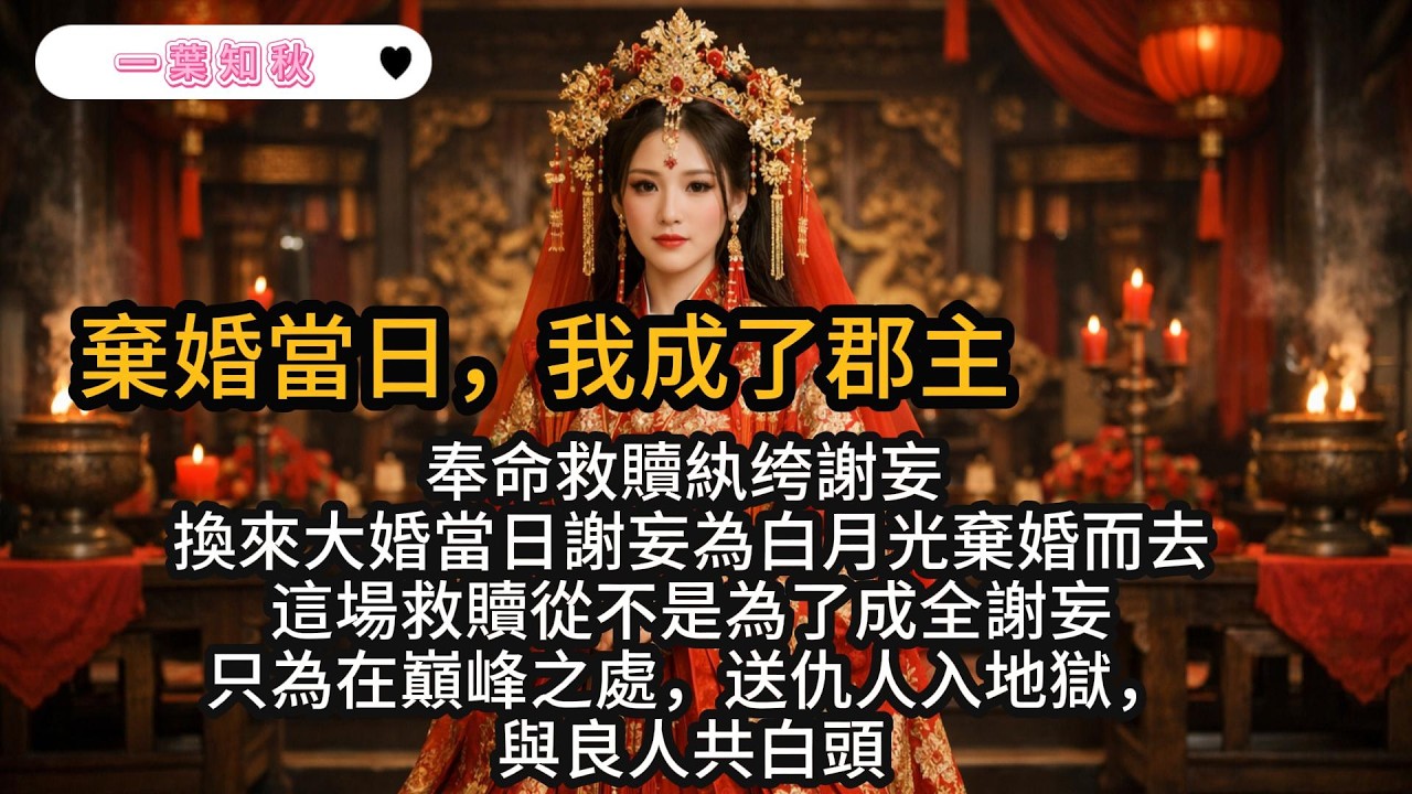 救贖紈绔五年，大婚當日他為白月光棄我而去，我反手掀開蓋頭：任務完成！隱藏郡主身份曝光，死而復生的世子兄長強勢求娶#古風小說 #爽文 #重生 #系統