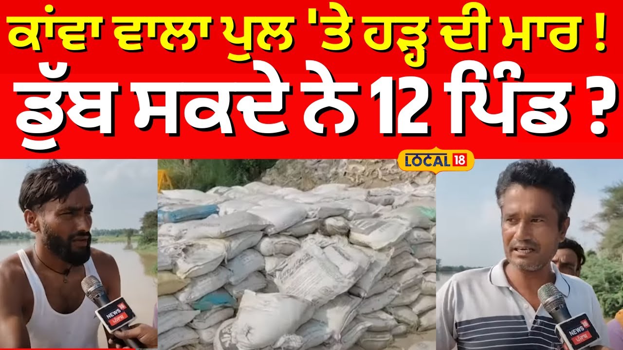 Fazilka Flood News | ਕਾਂਵਾ ਵਾਲਾ ਪੁਲ 'ਤੇ ਹੜ੍ਹ ਦੀ ਮਾਰ !, ਡੁੱਬ ਸਕਦੇ ਨੇ 12 ਪਿੰਡ? | Beas Water| #local18