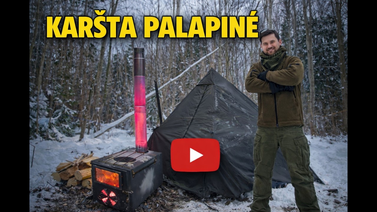 PALAPINĖ SU KROSNELE stovyklavimas žiema -20