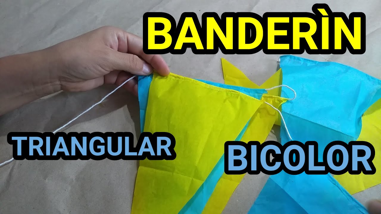 Cómo hacer BANDERINES triangulares bicolor - Tutorial 2022
