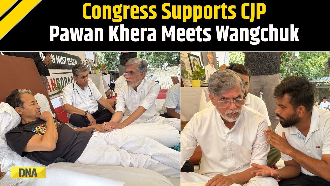 CJP Protest: Congress MP Pawan Khera Visit Jantar Mantar Protest, Meets Sonam Wangchuk | BJP