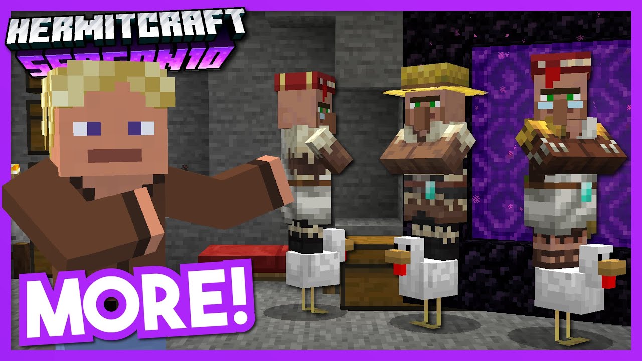 Even More Chicken Jockey Villagers!!! - Hermitcraft S10 #7