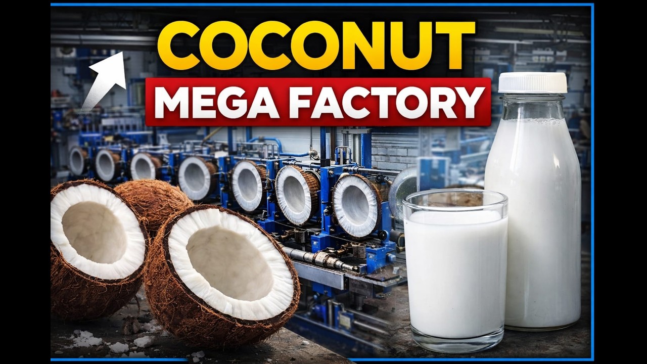 Inside the Industrial Coconut Factory – (Full Process)