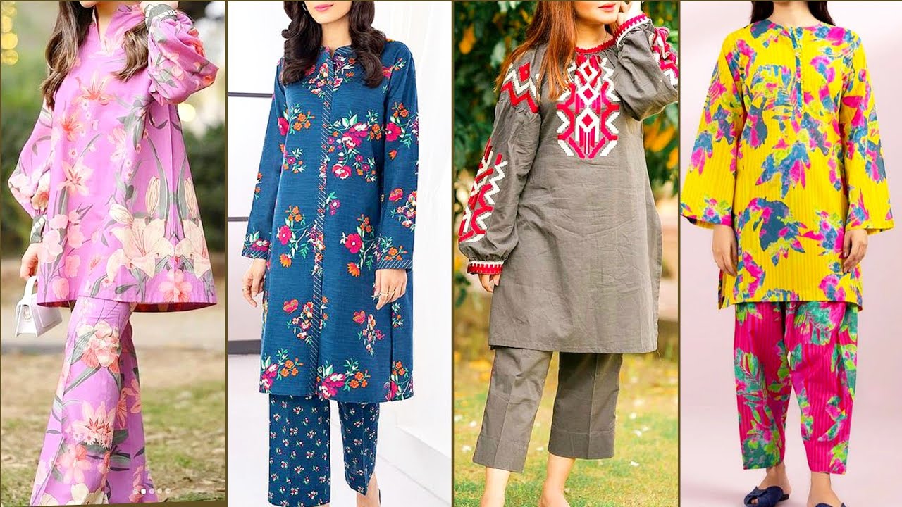 Most trendy short printed 2 piece printed dresses collection for woman 