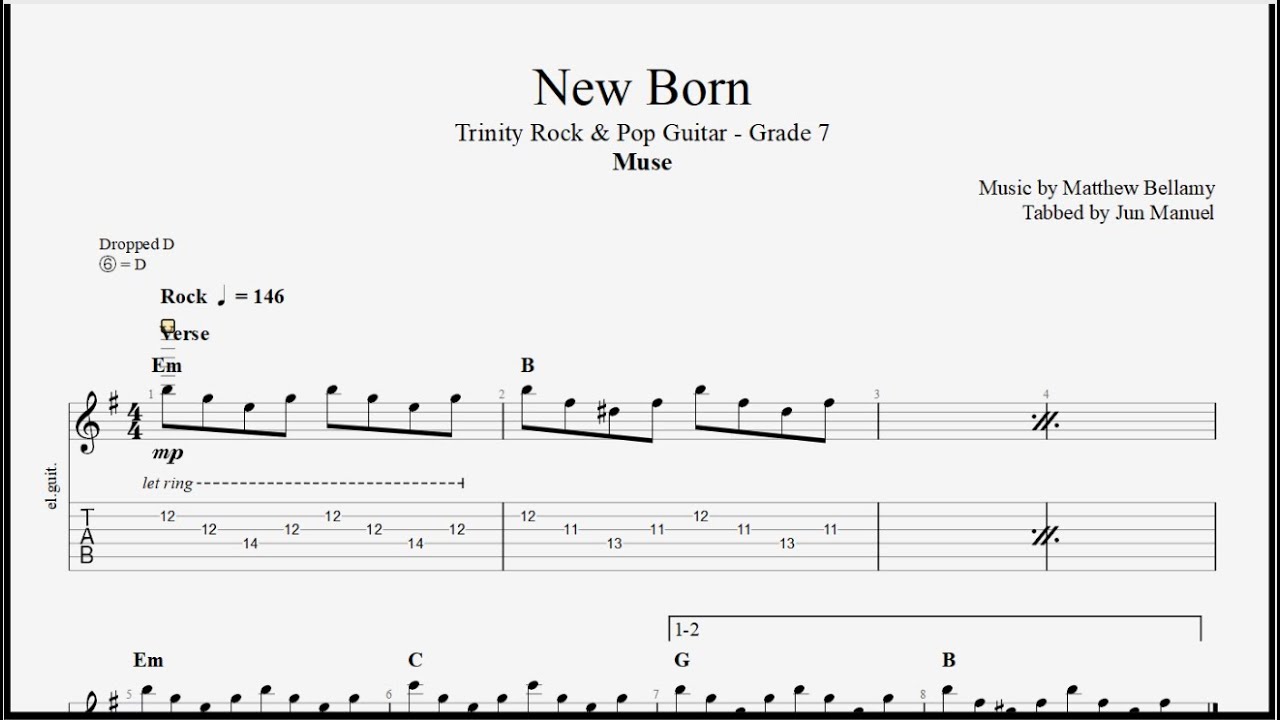 New Born - Muse - Trinity Rock & Pop Guitar - Grade 7