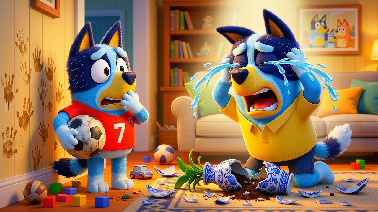 Bluey the Soccer Player ⚽ The Fateful Kick Smashes Dad’s Vase 💥😭  |Blue-Bingo| Bluey Animation Funny