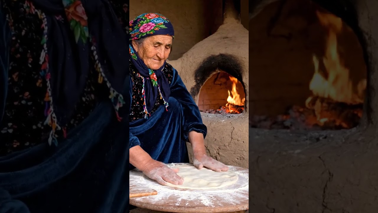 Iranian Grandma Making Bread by the Clay Oven 🍞🔥 | Peaceful Village Life in Iran
