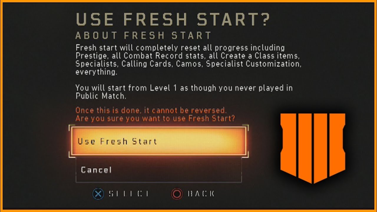 What Happens When you FRESH START in Black Ops 4 (Stat Reset)