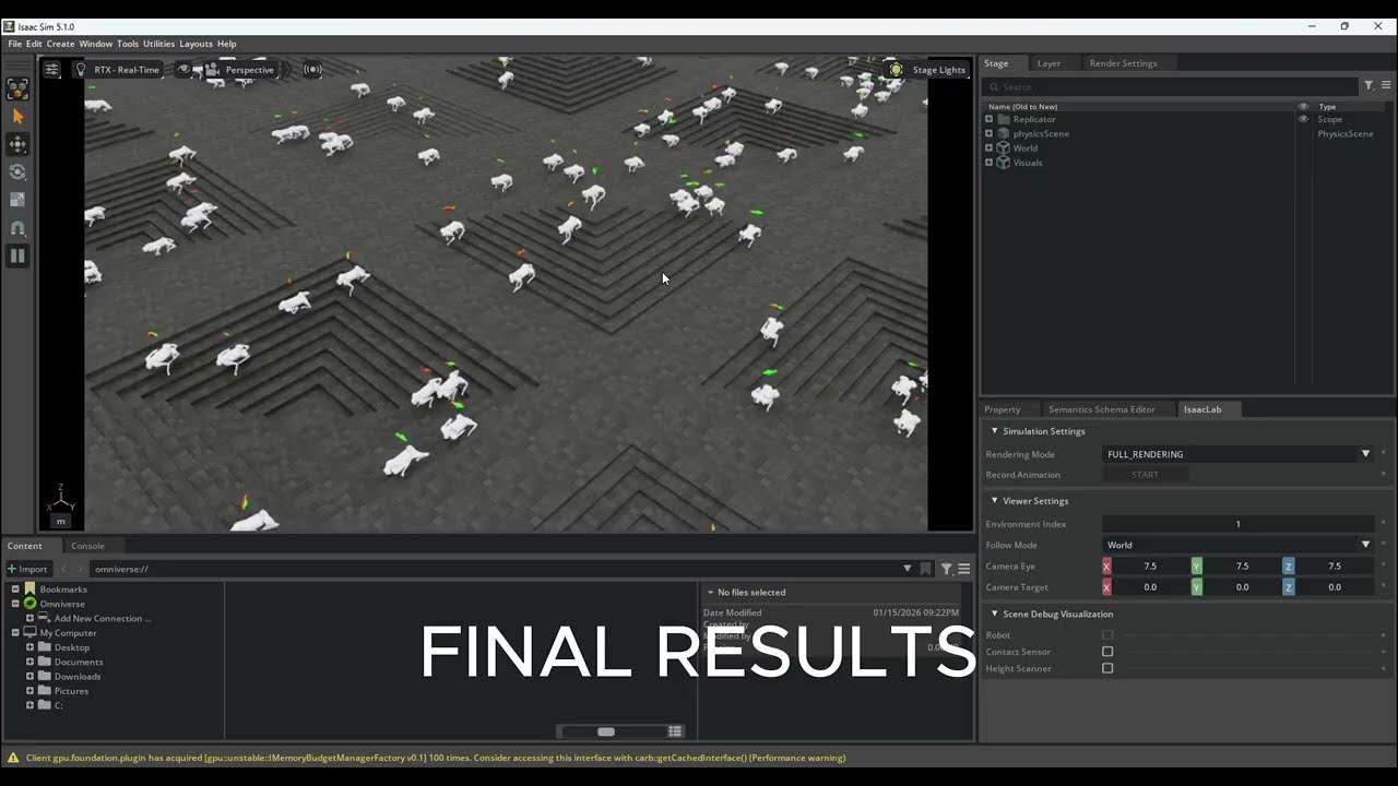 Unitree Go2 Learns to Climb Stairs via Reinforcement Learning | NVIDIA IsaacLab