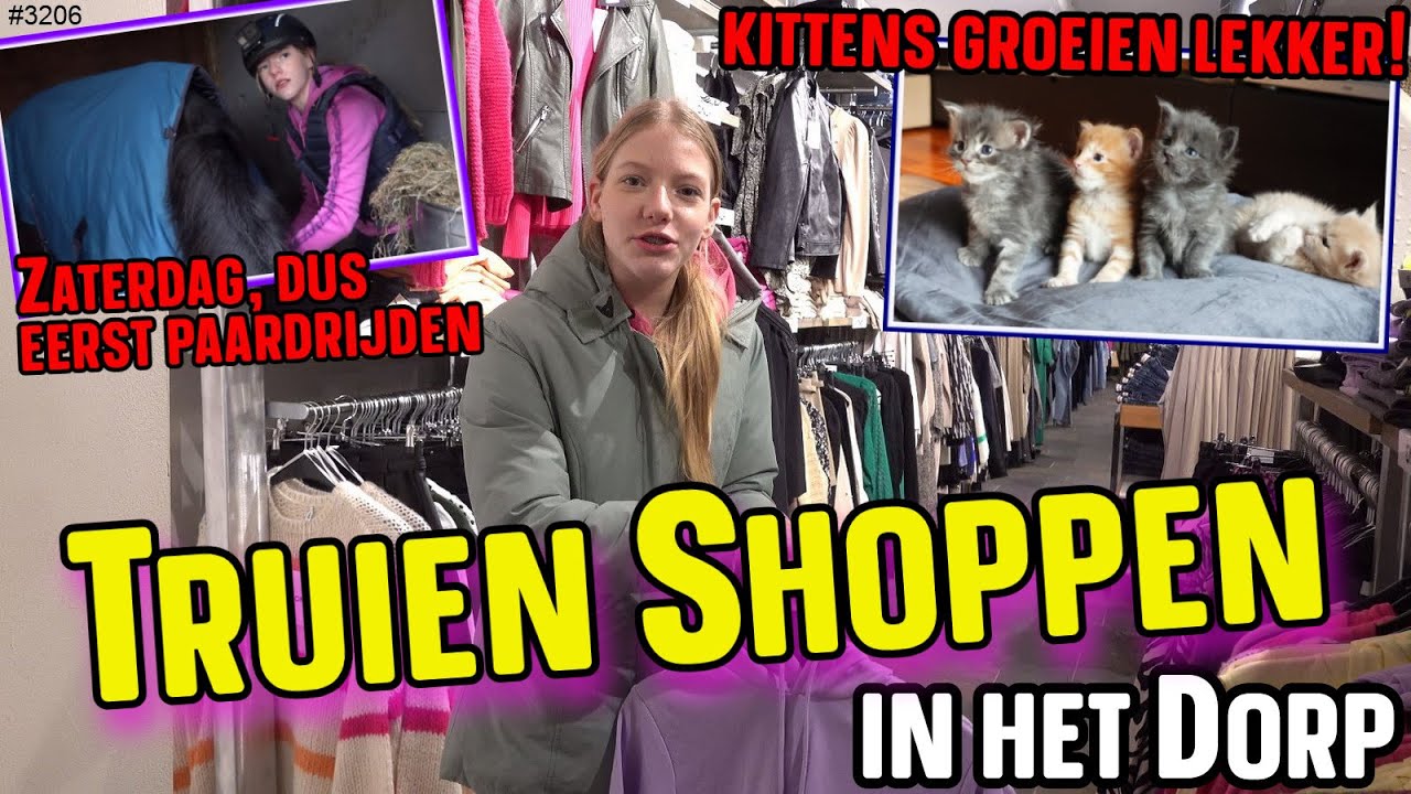 Zaterdag na PAARDRIJDEN. Shoppen in de DORPSTRAAT van Zoetermeer. Kittens verzorgen thuis.  #3206