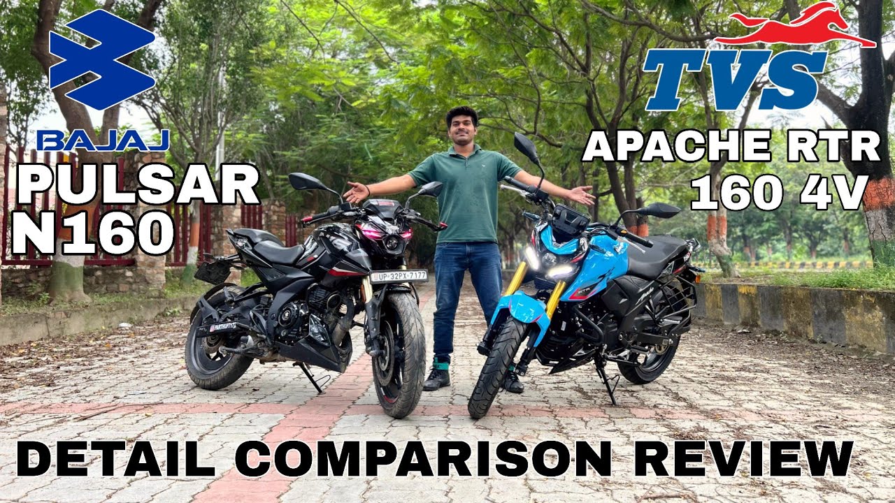 NEW TVS APACHE RTR 160 4V NEW LOOK VS BAJAJ PALSAR N160 COMPARISON DETAILS REVIEW ON ROAD PRICE ?