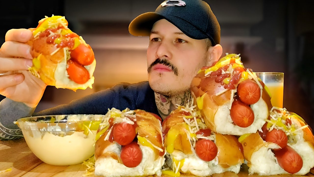 #193 ASMR COMIDA | HOT DOG AMERICANO COM MOLHO DE CHEDDAR (MUKBANG) Mateus ASMR.