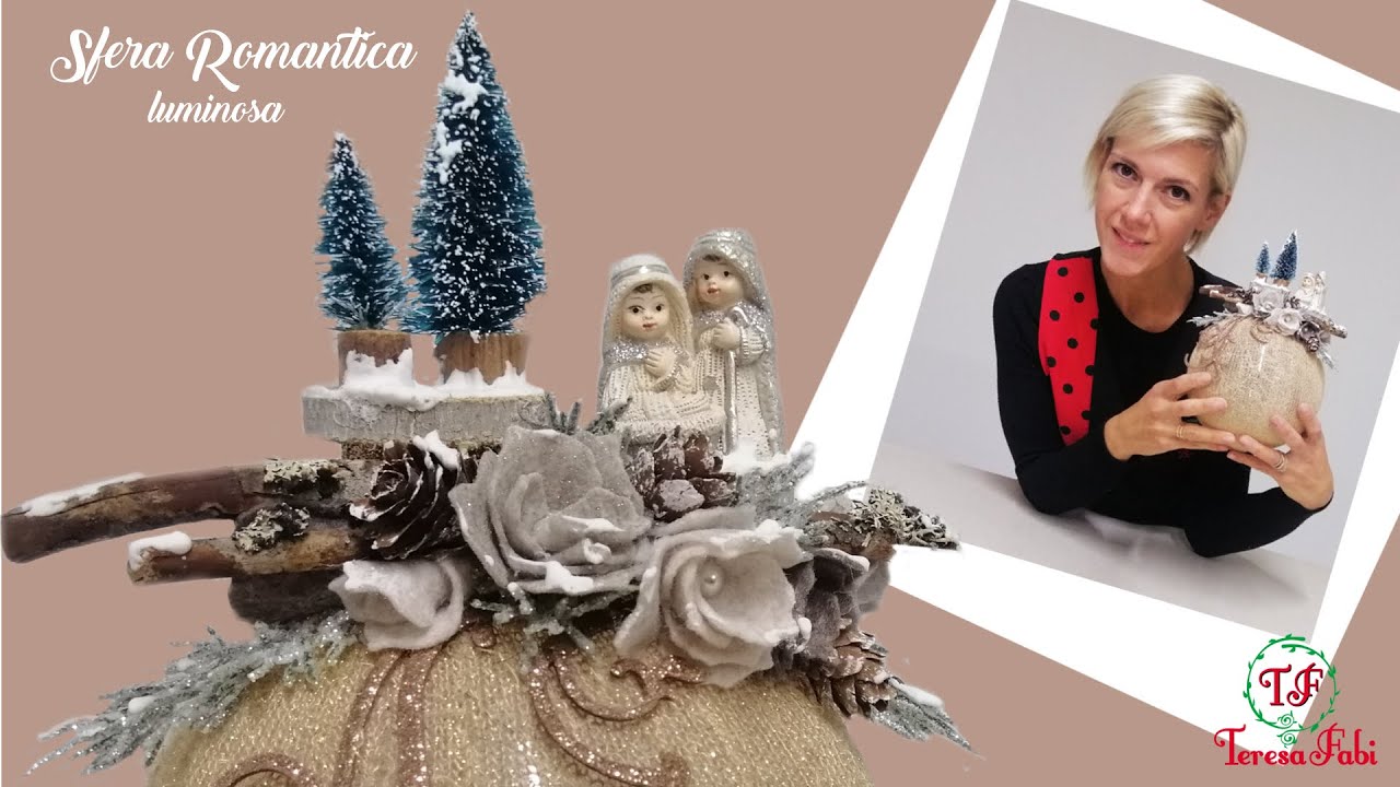 Come CREARE una SFERA ROMANTICA LUMINOSA con LED, NATIVITA', ROSE IN PANNOLENCI, BOTANICA RENKALIK
