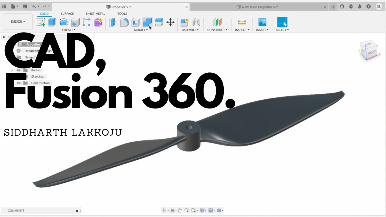 How to CAD and 3D print a Drone Propeller + CAD Basics!!! (Fusion 360)