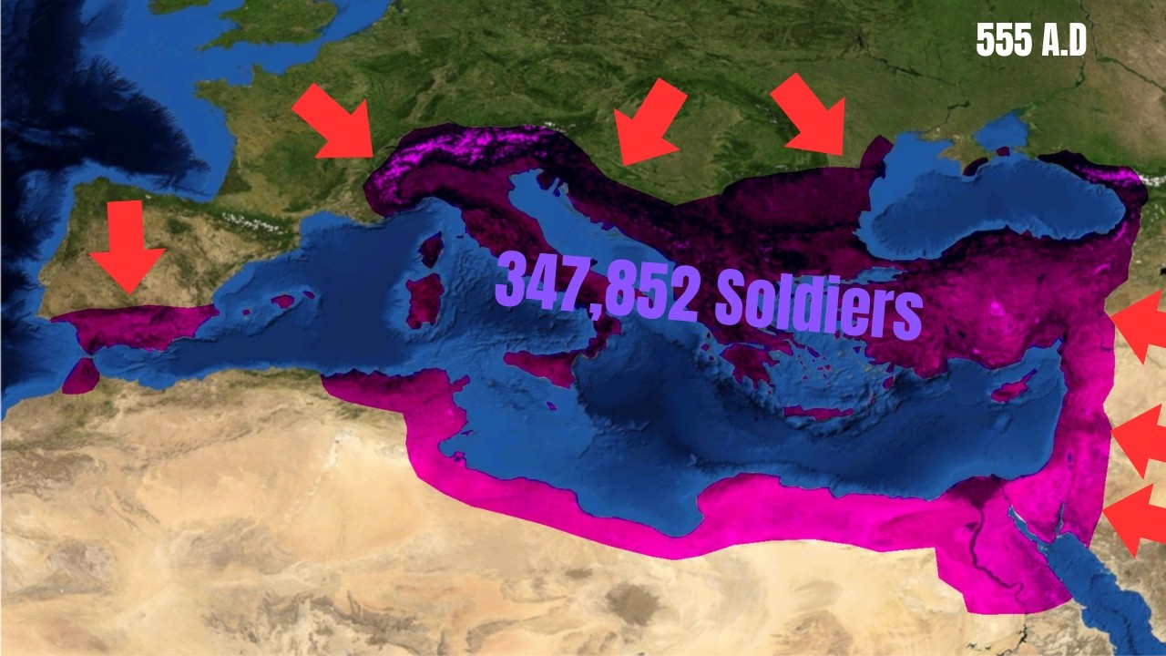 The fall of the Byzantine Empire mapped with army sizes