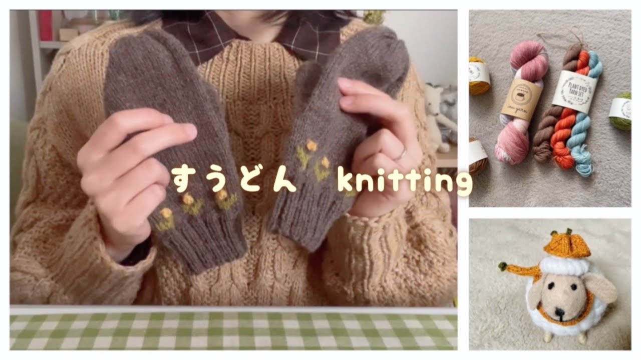 かわいい毛糸が届いたよ🧶/すうどんのふゆじたくkcal【編み物記録】おすすめパターン