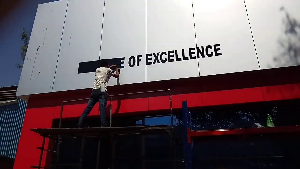 Vinyl Lettering Instaltion On Acp Sheets Easy Process ll Vinyl Pasting Easy Process