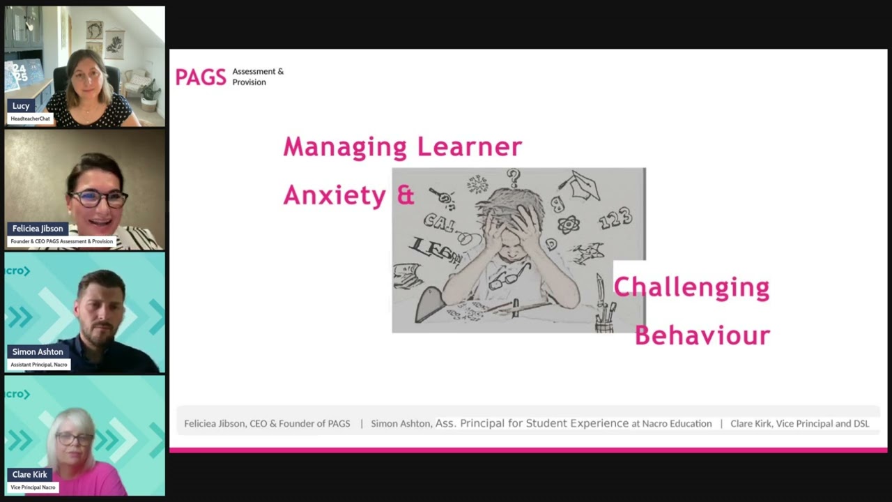 Managing Learner Anxiety & Behaviour Challenges