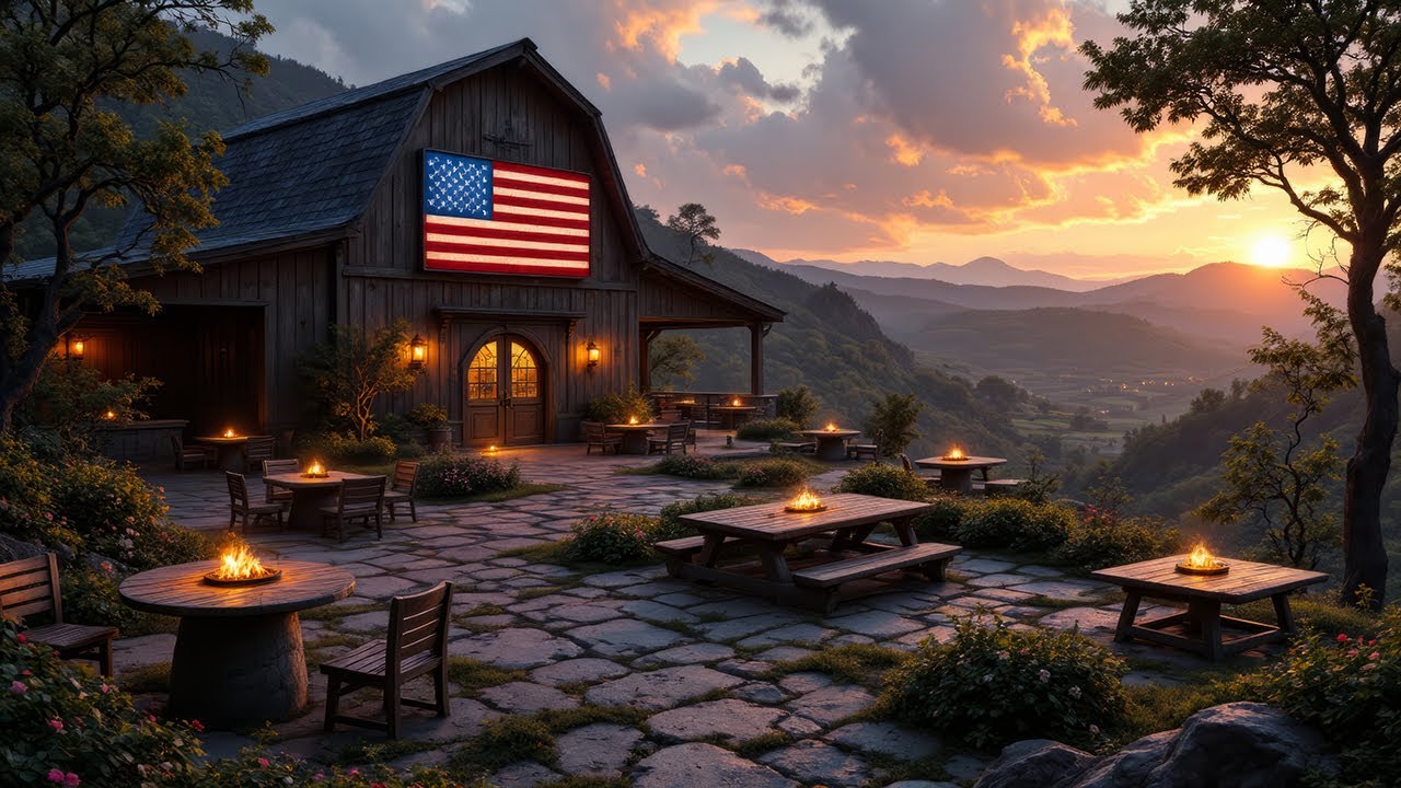Relaxing Memorial Day 4K 🇺🇸 | Peaceful Sunset Tribute with Patriotic Music