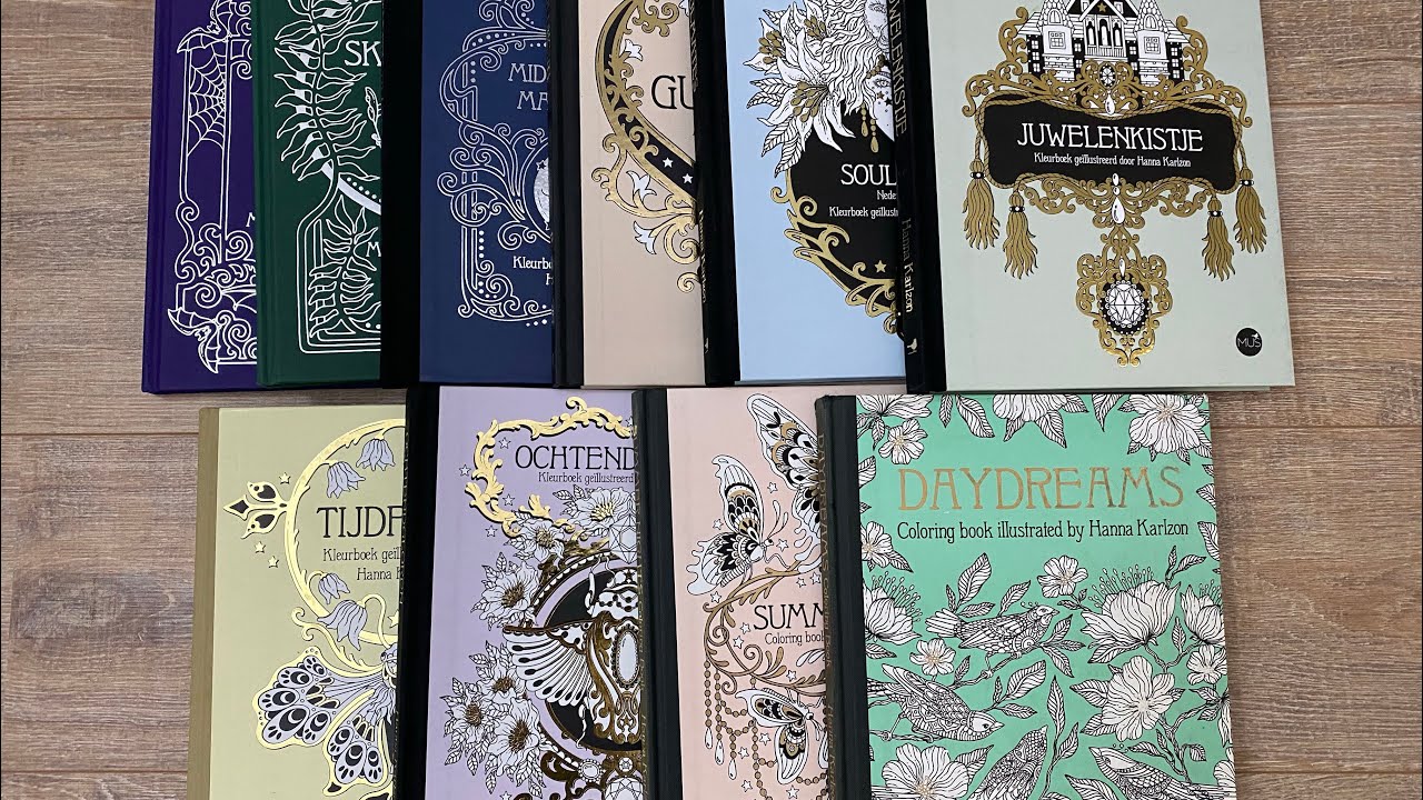 All my completed pages in Hanna Karlzon books #completedpages #hannakarlzon #coloringbookcollection