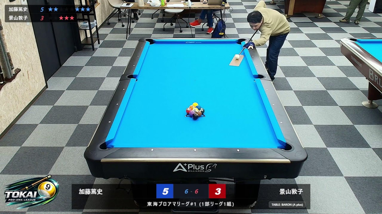 加藤篤史 vs 景山敦子 【東海プロアマリーグ】【1次リーグ】