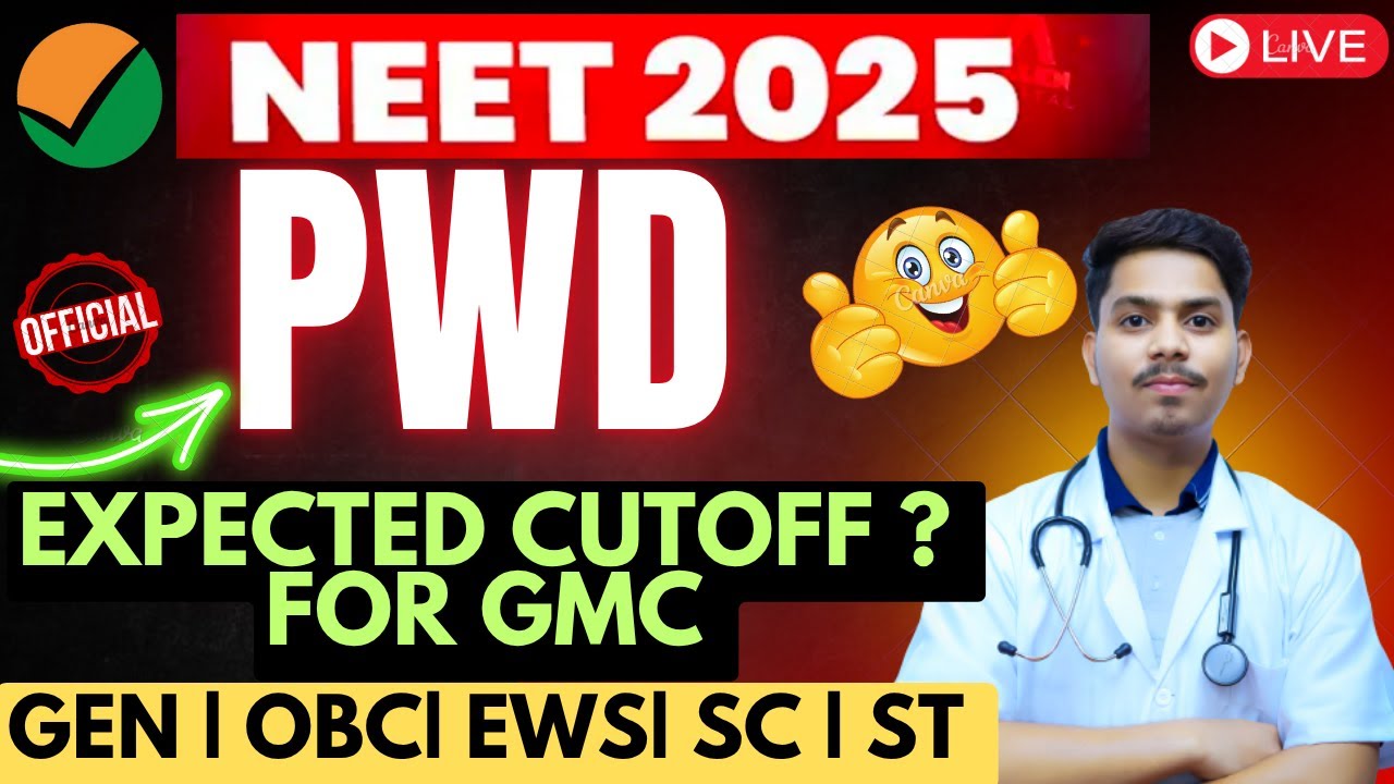 🤔NEET 2025 PWD CATEGORY EXPECTED CUTOFF for GMC 🤯| Safe Score ? Category wise #neet2025#neet #nta