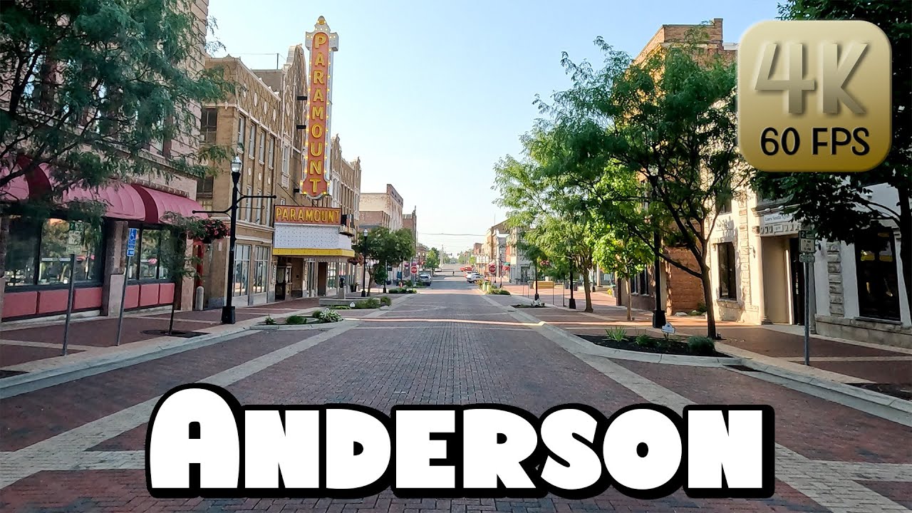 Driving Around Anderson, Indiana and Anderson University in 4k Video