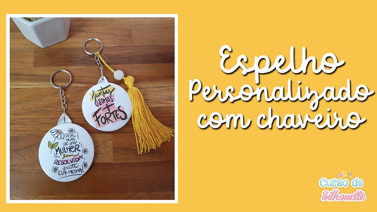 Espelho com Chaveiro Button