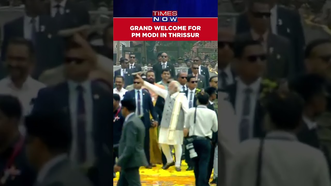 Grand Welcome For Prime Minister Narendra Modi In Kerala's Thrissur