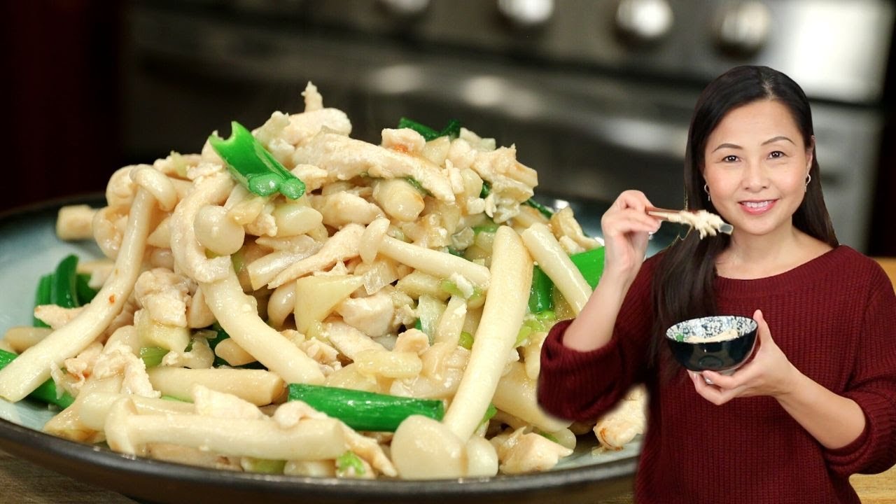 Easy Chicken and Seafood Mushroom Stir-fry, keto friendly |鸡肉炒海鲜菇