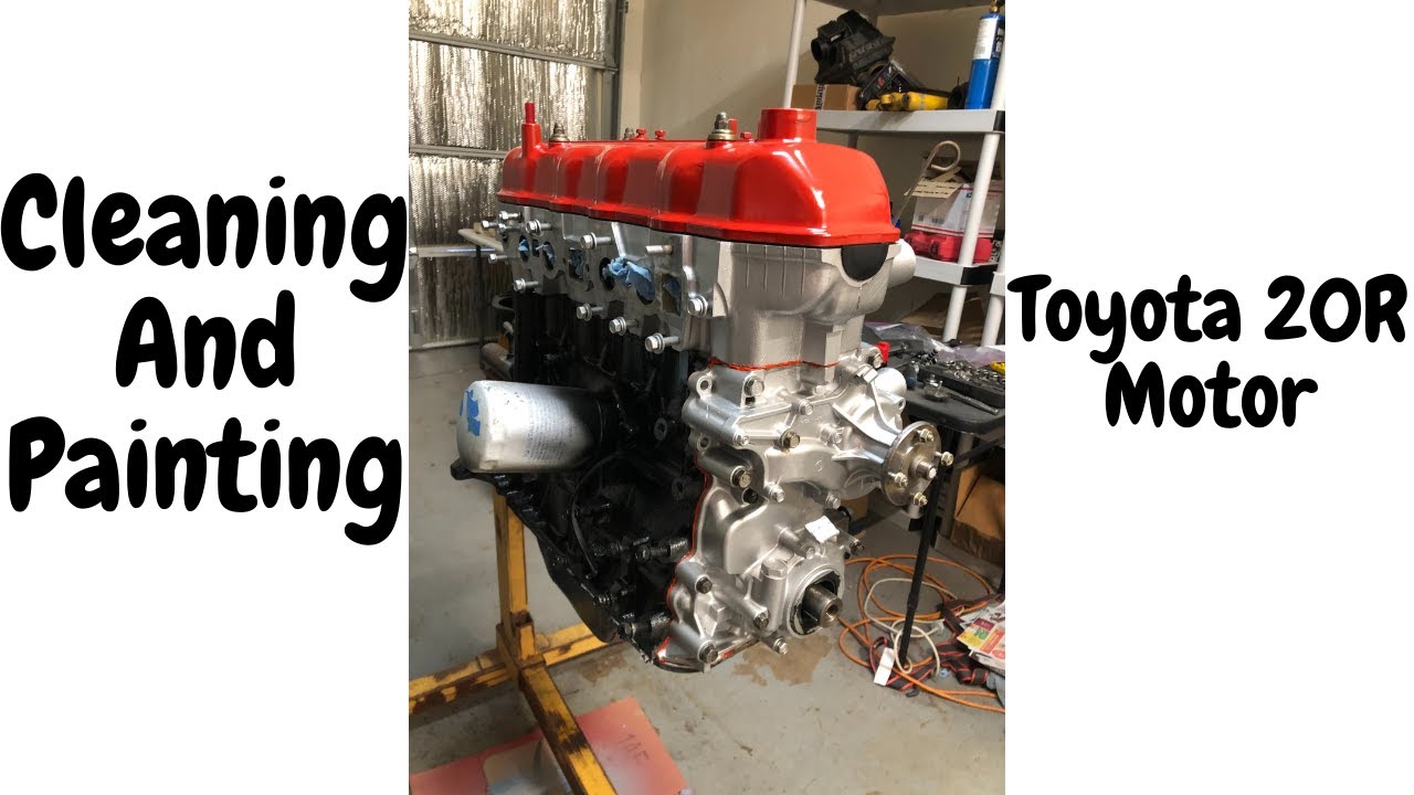 Toyota 20R Motor Cleaning and Painting