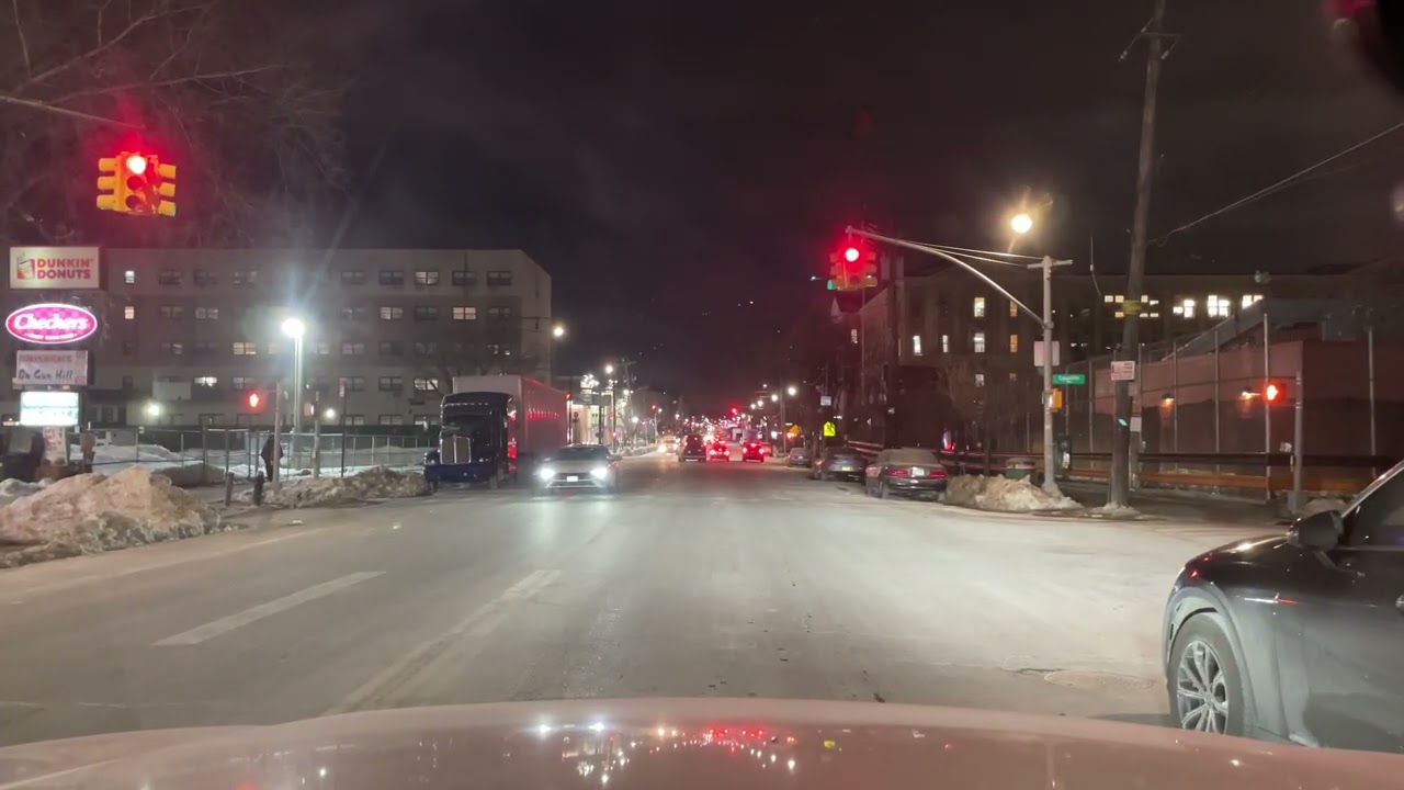 WWG 4K Drive: NYC Bronx, Baychester / Williamsbridge - White Plains Road evening 2026-02-7