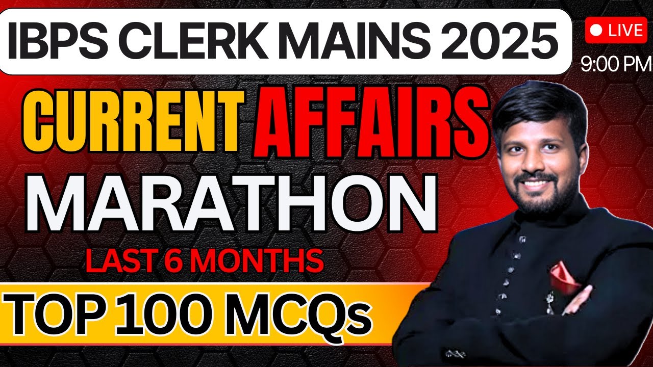 🎯 FINAL REVISION 🔥 | MOST IMPORTANT CA FOR IBPS CLERK MAINS | BY ABITH SIR #sbiclerk #mains