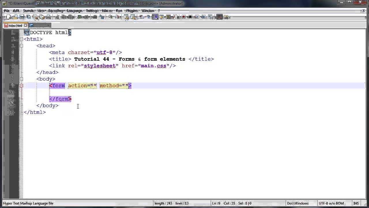HTML5 and CSS3 beginners tutorial 44 - introduction to forms