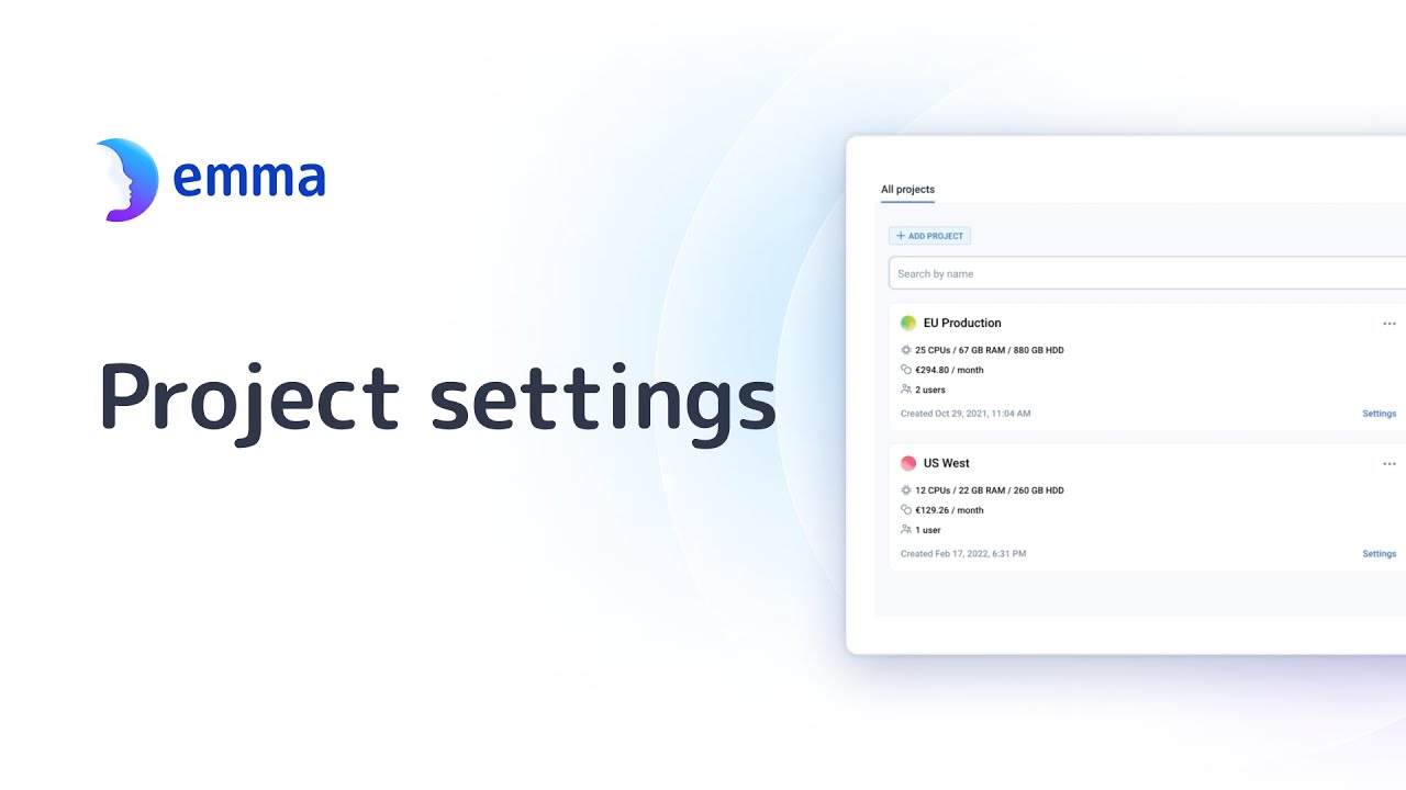 Project settings